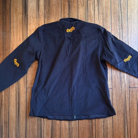 Vintage Quacker Factory Embroidered Pumpkin Halloween Button Up Corduroy Size XL - Picture 4 of 7